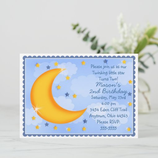 Moon and Stars Invitations | Zazzle