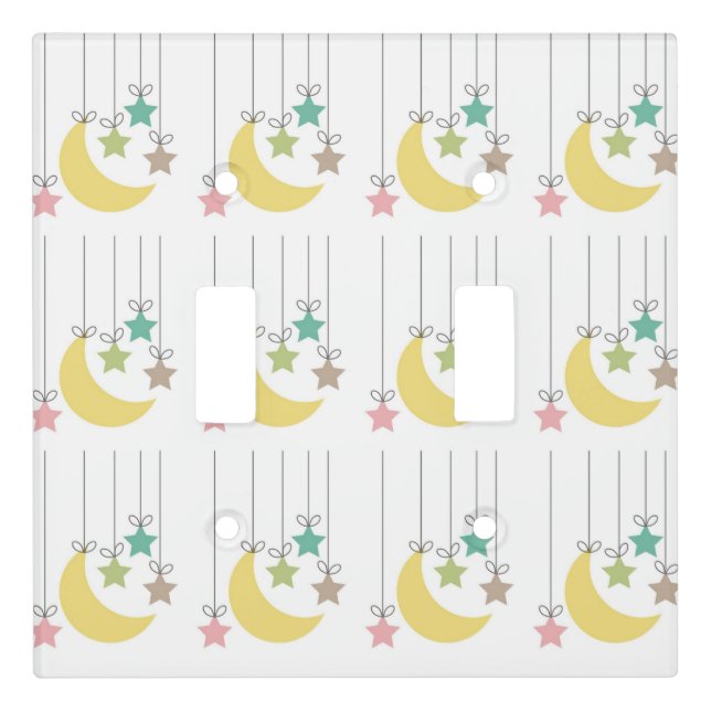 Moon and Stars Light Switch Cover (Front)
