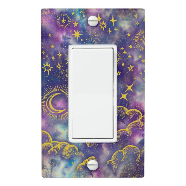 "Moon and Stars" Light Switch SingleR (Gold-Etc) Cover (In Situ)