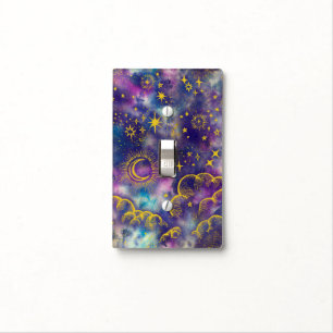 "Moon and Stars" Light Switch SingleT (Gold-Etc) Cover