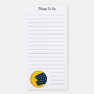 Moon And Stars Lined To Do List  Magnetic Notepad
