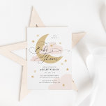 Moon and Stars Matte Pinks Script Baby Shower Invitation<br><div class="desc">A playful yet elegant design featuring stylish calligraphy script paired with hand-drawn stars, clouds, and a crescent moon in stylish matte colors. Perfect for on-trend moon and star baby showers themes like "over the moon, " "twinkle twinkle littler star, " and "loved to the moon and back." Be sure to...</div>