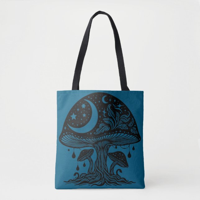 Moon and Stars Mushroom  Tote Bag (Front)
