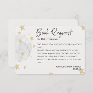 Moon and Stars Neutral Baby Shower Book Request Enclosure Card