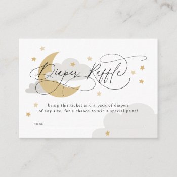 Moon And Stars Neutrals Diaper Raffle Baby Shower Enclosure Card by NBpaperco at Zazzle
