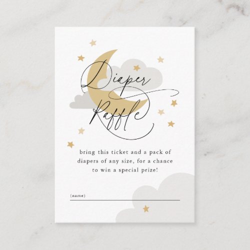Moon and Stars Neutrals Diaper Raffle Baby Shower Enclosure Card