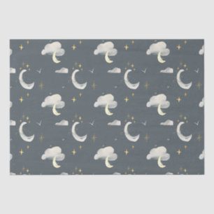 moon and stars night sky baby shower birthday tissue paper
