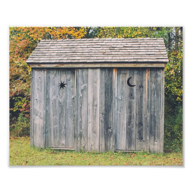 Moon and Stars Outhouse Photo Print (Front)