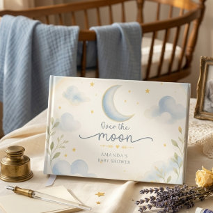 Moon and Stars Over the moon Baby Shower Guest Book