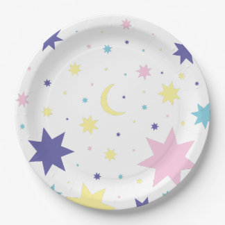 Moon and stars. paper plates