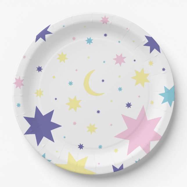 Moon and stars. paper plates (Front)