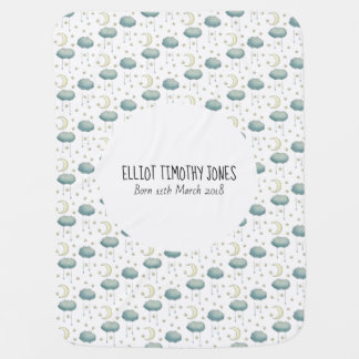 Moon and stars patterned baby blanket