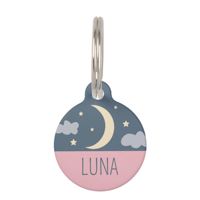 Moon and Stars Pet ID Tag (Front)