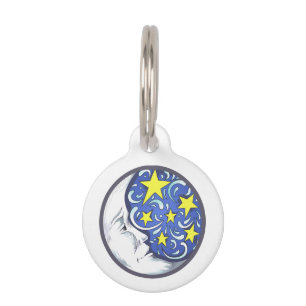 Moon and Stars Pet ID Tag
