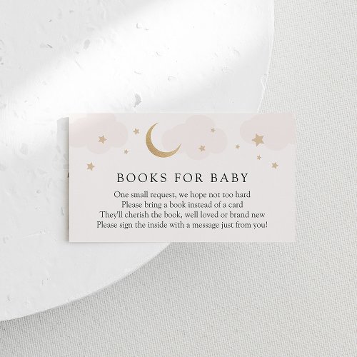 Moon and Stars Pink Books for Baby insert card