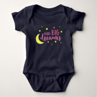 Moon and Stars Pink Little Big Dreamer Baby Bodysuit