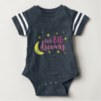Moon and Stars Pink Little Big Dreamer Baby Bodysuit