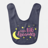 Moon and Stars Pink Little Big Dreamer Bib