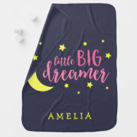 Moon and Stars Pink Little Big Dreamer Swaddle Blanket