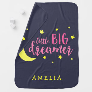 Moon and Stars Pink Little Big Dreamer Swaddle Blanket