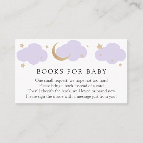 Moon and Stars Purple Books for Baby insert card