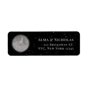 Moon and Stars Return Address Label