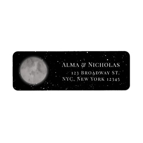 Moon and Stars Return Address Label