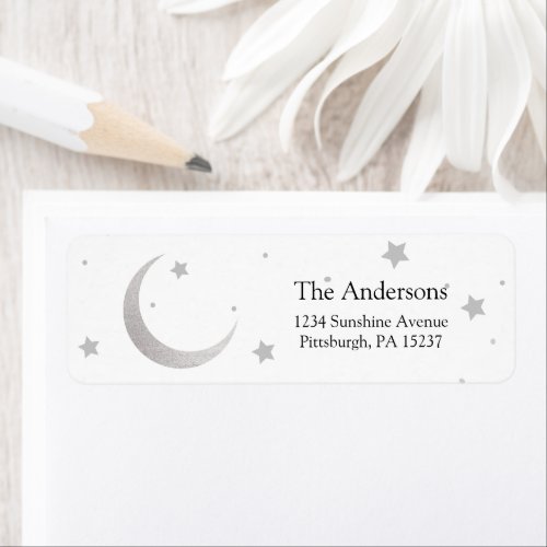 Moon and Stars Return Address Label