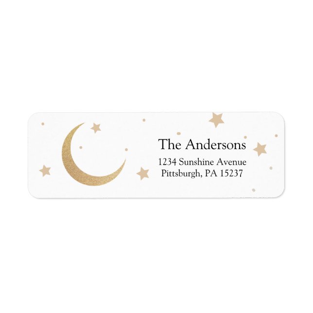 Moon and Stars Return Address Label (Front)