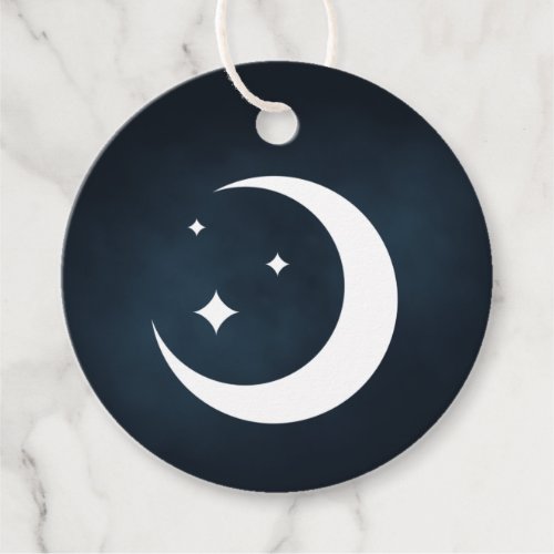 Moon and Stars Round Gift Tags