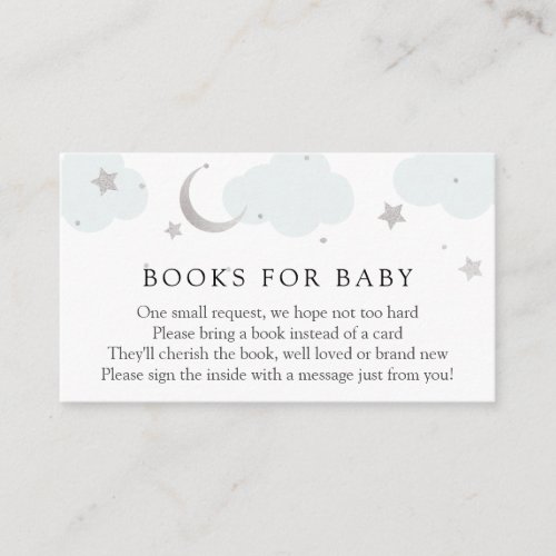 Moon and Stars Silver Books for Baby insert card