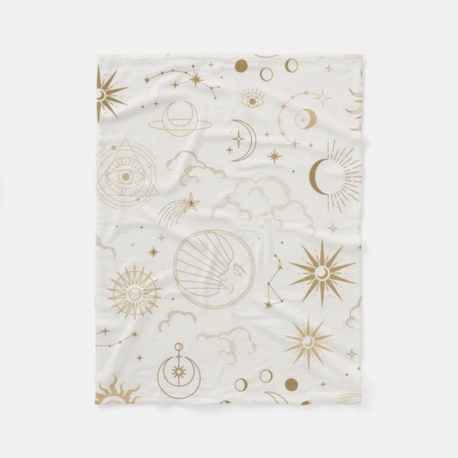 Moon and Stars Sky Bohemian Blanket (Front)
