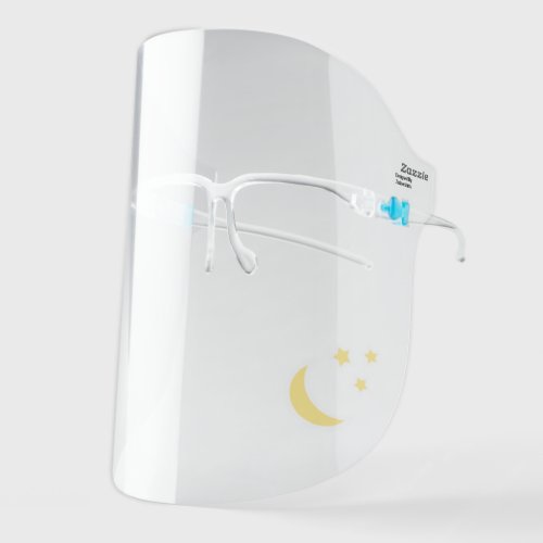 Moon and Stars Solid Yellow Minimalist Cute Face Shield