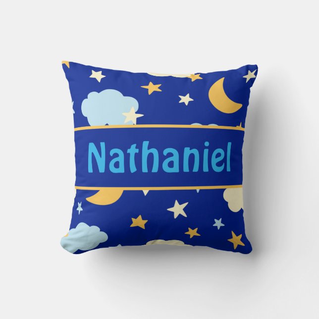 Moon and Stars Throw Pillow (Front)