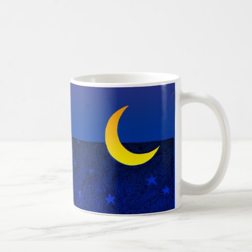 Moon and Stars Vintage Evening Art Coffee Mug