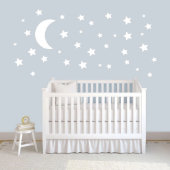 Moon And Stars Wall Decal Set (Moon & Stars)