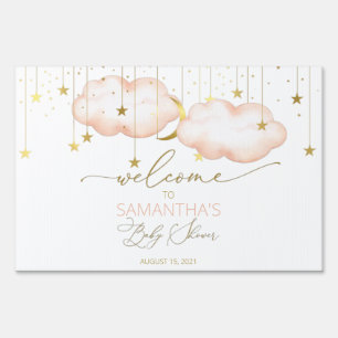 Moon and Stars Welcome Sign Twinkle Little Star