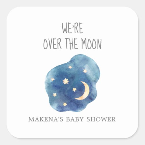 Moon and Stars Were Over the Moon Favor Sticker