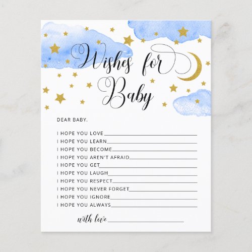Moon and Stars Wishes for Baby Card