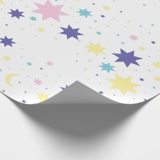 Moon and stars. wrapping paper