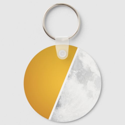 Moon and Sun Button Keychain