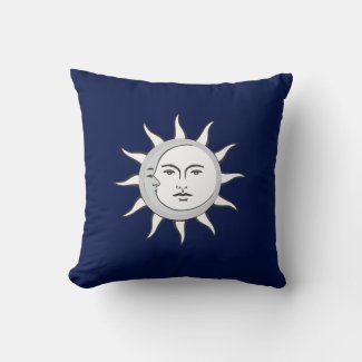 Moon and Sun Conjunction on Navy Blue