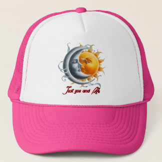 Moon and Sun Falling in Love on a Trucker Hat