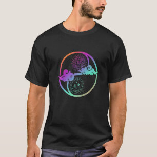 Moon And Sun Om Tree Of Life Buddhist Mandala Yin T-Shirt