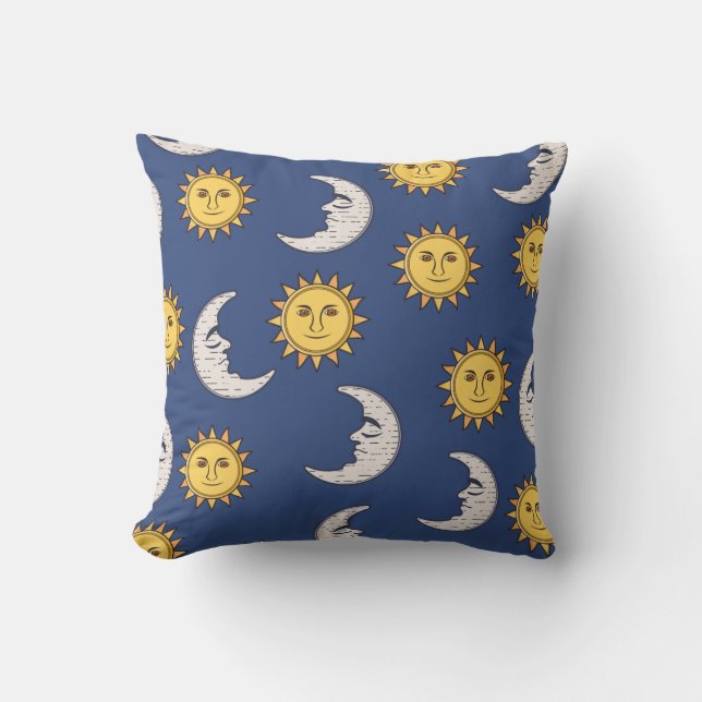 Moon and Sun Throw Pillow (Front)