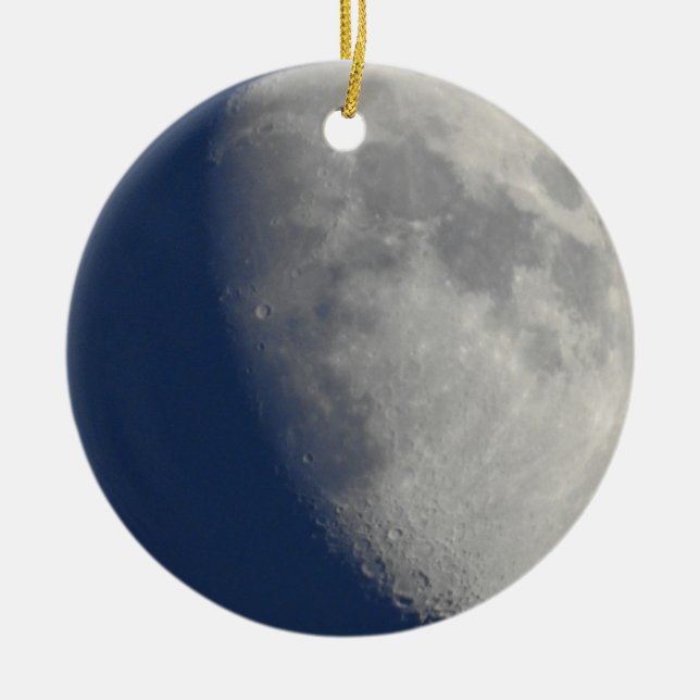 Moon and Sunset Double Sided Christmas Ceramic Ornament (Front)