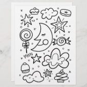 Moon and Sweets Coloring Page (Front/Back)