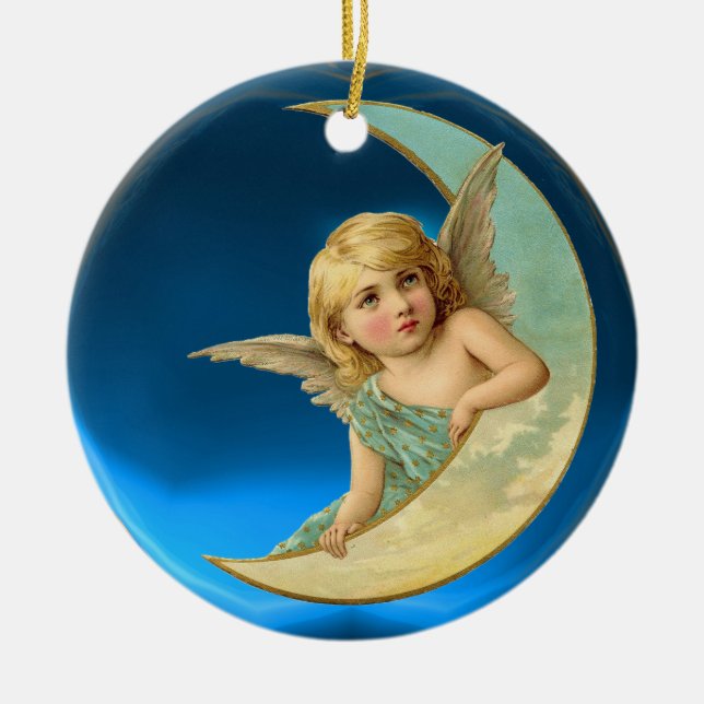 MOON ANGEL CERAMIC ORNAMENT (Front)