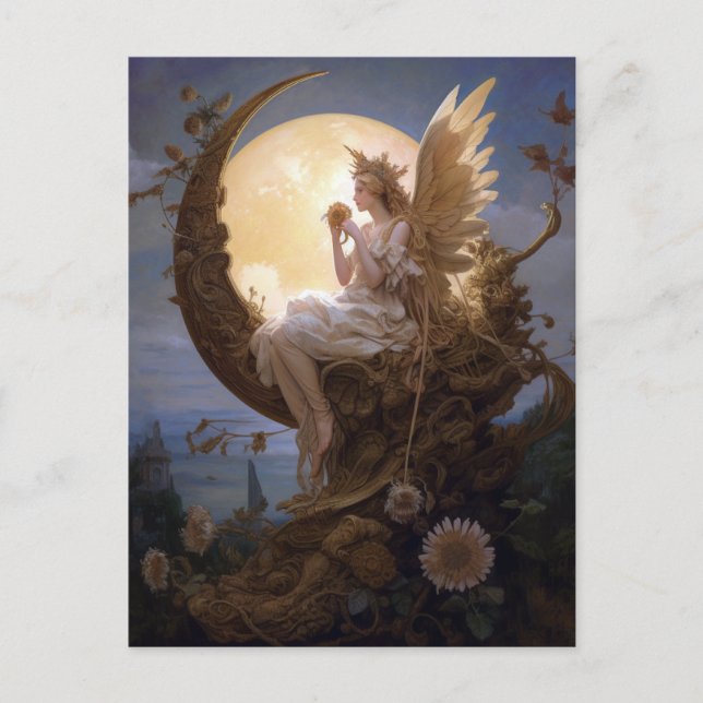 Moon Angel Fantasy Art Postcard (Front)