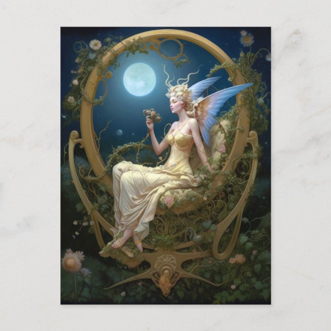 Moon Angel Fantasy Art Postcard (Front)